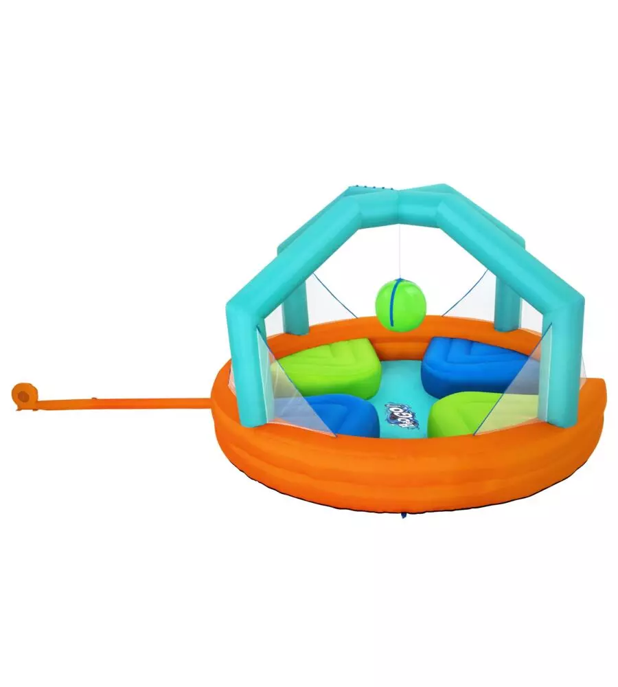 PARCO ACQUATICO GONFIABILE CON KIT COMPLETO BESTWAY "H2OGO DODGE & DRENCH" 450X450X268 CM - COD. 53383